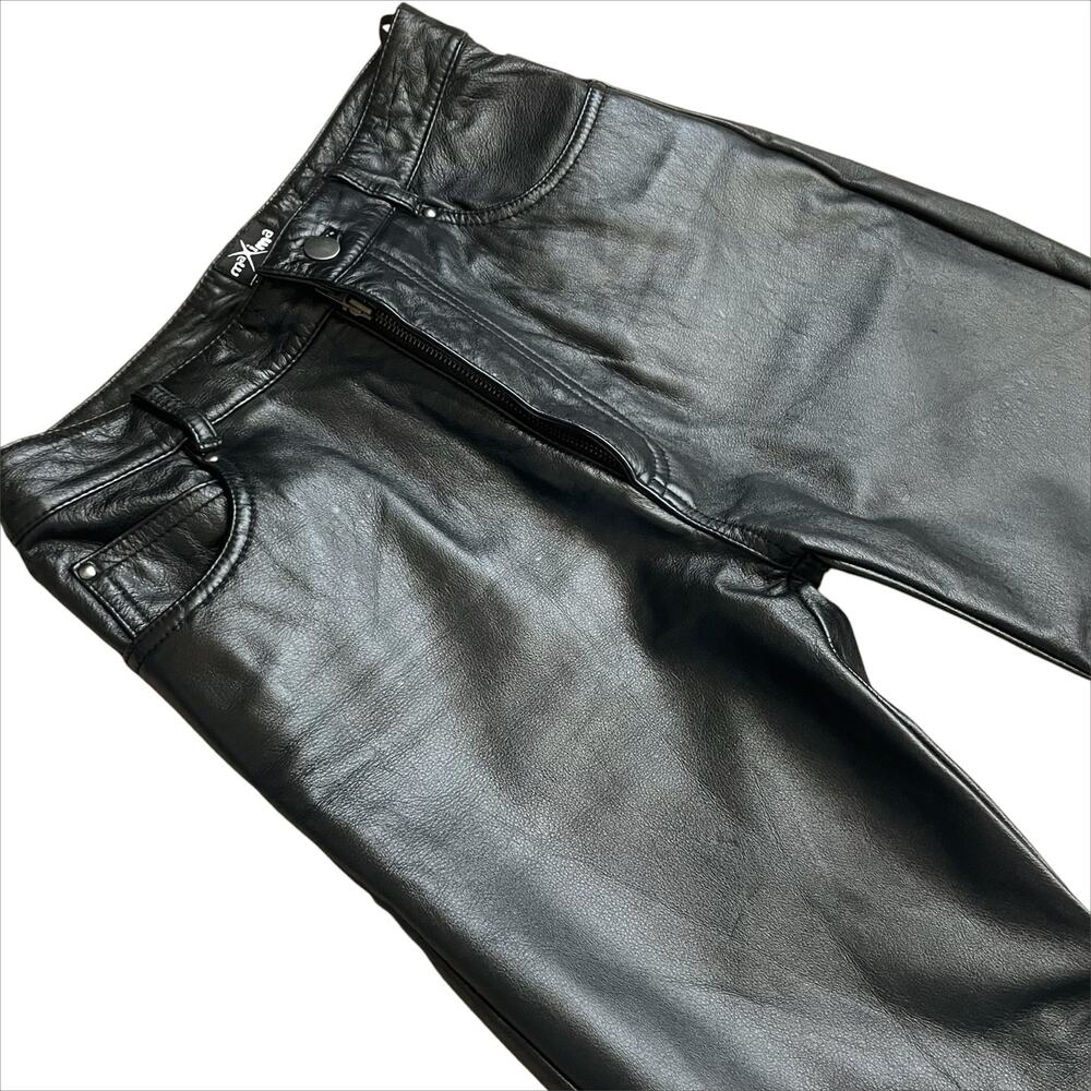 MAXIMA by WILSONS 100% Leather Satin-Lined Black Slim Leg Pants Size 4 (est) - Picture 2 of 8